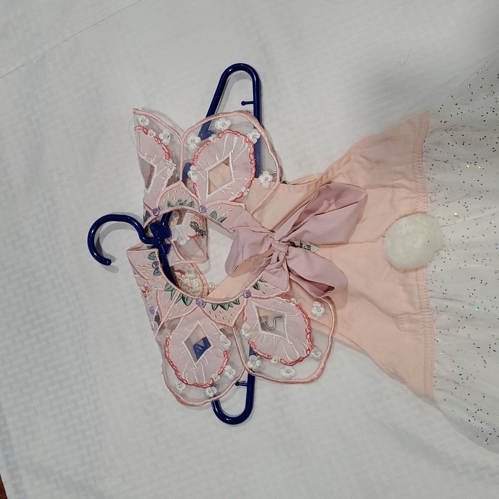 Vtg OshKosh B'gosh Peach pink white  Vestbak Dress - Picture 6 of 16